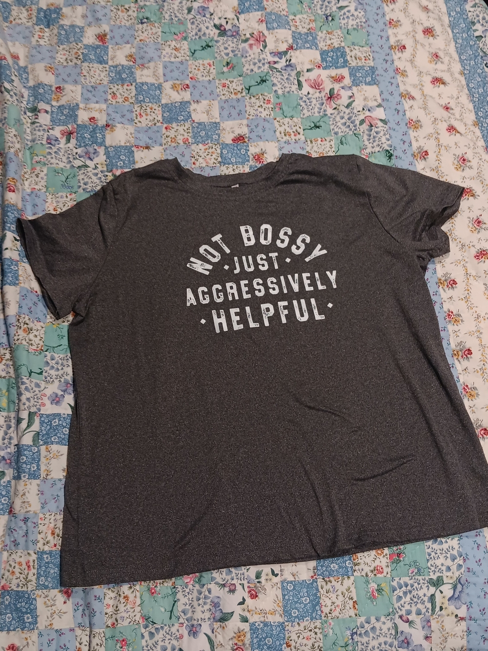 Not Bossy Graphic Short-Sleeve Tee - Charcoal